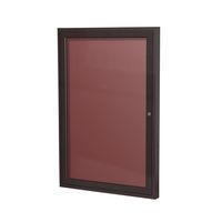 Ghent 2" x 1 1/2" 1 Door  Outdoor Enclosed Vinyl Letter Board, Burgundy, Bronze Aluminum Frame (PB121 1/2BX-BG)