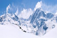 AOFOTO 7x5ft Snow Mountain Range Backdrop Cold Winter Scenery Photography Background Blue Sky Snow-covered Alpine Snow High Hill Peak Ski Nature Landscape Travel Photo Studio Props Vinyl Wallpaper