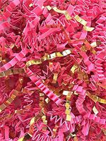 Crinkle Cut Paper Shred Hot Pink & Metallic Gold Blend 7.5 oz. Gift Basket Package Grass Filler Bedding