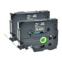 GREENCYCLE 2 PK White on Black Tape TZ-345 TZE-345 TZe 345 Compatible for Brother P-Touch Printers PT-300B PT310