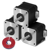 Usongshine Nema 17 Stepper Motor Bipolar 38mm Body 42N.cm (60oz.in) 1.5A 4-Lead with 1m Cable and Connector for 3D Printer/Extruder/DIY CNC(17HS4401S Pack of 3)