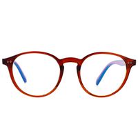 Blue Light Blocking Glasses Vintage Round Minimize Digital Headache Anti Eyestrain Tablet Reading/Gaming/Phones Glasses, Men/Women (Dark Brown)