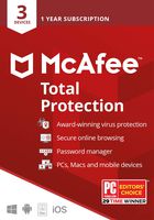McAfee Total Protection, 3 Device, Antivirus Software, Internet Security, 1 Year Subscription- [Key card] - 2020 Ready