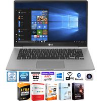 LG 14" Gram Ultra-Light Laptop with Intel Core i7 8565U (8th Gen) 14Z990-R.AAS7U1 + Elite Suite 18 Software Bundle (Office Suite Pro, Photo Editor, PDF Editor, PCmover Pro) + 1 Year Extended Warranty