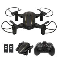 Dwi Dowellin Mini Drone Foldable RC Quadcopter One Key Take Off Flips Rolls Nano Drones Toys for Kids Beginners Children Boys and Girls, 2pcs Batteries