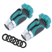 uvce 1 Way Metal Garden Hose Connector，Garden Hose Shut Off Valve Easy Turn Control Valves Free 6 Rubber Hose Washers Set of 2