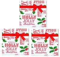 CakeSupplyShop 3pack Christmas Wrap Wrapping Paper Collection (Holy Tidings)