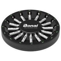BONAI 16Bay Charger Round with Batteries (16Bay Charger with AAA)