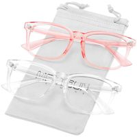 MEETSUN Blue Light Blocking Glasses Women Men, Anti Eye Strain Headache (Sleep Better),Computer Reading Glasses UV400 Eyeglasses Lens Clear + Pink 2 PACK Eyewear