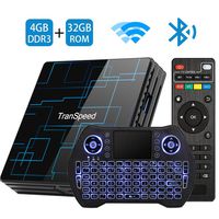 Android TV Box 9.0 4GB RAM 32GB ROM Set Top Box Smart TV Box RK3318 USB 3.0 Ultra HD 4K HDR Dual Band WiFi 2.4GHz 5.8GHz BT 4.1 Streaming Media Player with Mini Wireless Backlit Keyboard