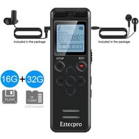 16GB Digital Voice Recorder for Lectures - 1536kbps 1120 Hours Sound Audio Activated Recorder Dictaphone Voice Recording Device with Playback,MP3 Player,Password,Variable Speed,TF Card Expansion