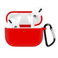QIENGO Compatible for Airpods Pro Silicone Case Cover with Keychain, Scratchproof & Shockproof Protective Cover Compatible for Airpod Pro/Airpods 3, Front LED Visible