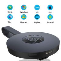 HONTECH Miracast Wireless Display Dongle Receiver, Chromecast 2nd Generation HDMI Media Video Digital Streamer Dongle 1080P HD Adapter for Smartphone IPad and PC