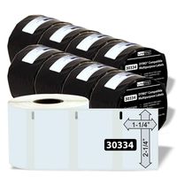LiteTite 30334 (8 Rolls) DYMO LabelWriter (LW) Compatible Multipurpose Labels, 2-1/4 x 1-1/4 Inches, White, Blank (LT30334)