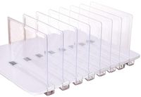 Sooyee Beautiful 8 PCS Acrylic Shelf Dividers, Perfect Perfect for Closets Kitchen Bedroom Shelving Organization to Organize Clothes Closet Shelves, Books,Towels and Hats, Purses Separators,Clear.