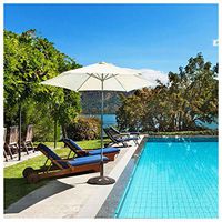 Patio Umbrella, Bronze Finish Cast Iron Round Umbrella Stand Base