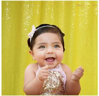 ShinyBeauty Yellow 4FTx6FT-Sequin Backdrop Curtain Yellow Glitter Backdrop Sequin Photo Backdrop for Decor~1116E