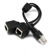 RJ45 Network Splitter Adapter Cable, Tomjoy RJ45 1 Male to 2 Female Socket Port LAN Ethernet Network Splitter Y Adapter Cable Suitable for Super Category 5 Ethernet, Category 6 Ethernet