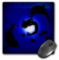 3dRose LLC 8 x 8 x 0.25 Inches Mouse Pad, Mermaid Playing with Dolphins (mp_111082_1)
