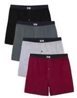 Fruit of the Loom Men's Soft Stretch-Knit Boxer Multipack, Covered Waistband - Assorted (4 Pack), 2X-Large