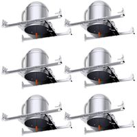 Sunco Lighting 6 Pack 6 Inch New Construction Housing, Air Tight IC Rated Aluminum Can, 120-277V, TP24 Connector Included for Easy Install - UL & Title 24 Compliant
