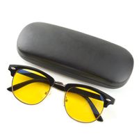 Gudzws Anti Blue Light Glasses Classic Design Half Frame with Metal Rim Unisex,Anti Fatigue Protect Eyes from TV Computer Cellphone no Magnification Black