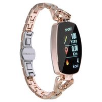 ASHATA Smart Watch Women Smart Bracelet Waterproof IP67 Steel Band 0.96in Screen Color Fitness Activity Tracker Heart Rate Monitor Bracelet Sport Notification for Android iOS(Pink)