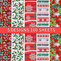 20 x 26 Inches Christmas Tissue Paper Printed Christmas Gift Wrapping Tissue Paper for Christmas Holiday Christmas Presents 100 Sheets