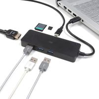 Omnigates Slim USB Type-C Data Hub HDMI Adapter-6 Port (3xUSB 3.0, 1xType-C Power Delivery, 1xSD/Micro SD Reader, 1xHDMI) Compatible with MacBook, Surface Pro, Laptops/PC with Thunderbolt/Type-C, etc.