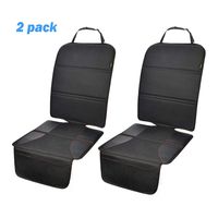 Car Seat Protector 2 Pack for Child Car Seat, Auto Seat Cover Pad Under Baby Carseat, Full Protection for Your Fabric and Leather Seats, Black Hem