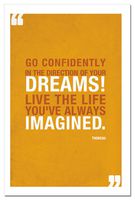 Go Confidently Blank Boxed Note Cards with Envelopes, All Occasion (12 Count), Henry David Thoreau Inspirational Quote, FS66676 Tree-Free Greetings