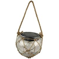 Moonrays Solar LED Buoy Hanging Light Made Of Glass (White)