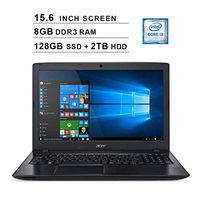 2019 Acer Aspire E5 15.6 Inch FHD Laptop (8th Gen Intel Core i3-8130U up to 3.4 GHz, 8GB RAM, 128GB SSD (Boot) + 2TB HDD, Intel HD Graphics 620, DVD, WiFi, Bluetooth, HDMI, Windows 10 Home)