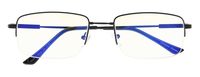 Flexable Blue Light Filtering Glasses Titanium Computer Eyeglasses Men Reading(Black) +2.0