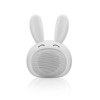 Mini Bluetooth Speaker Wireless Portable Cute Bunny with Squishy Ears (Cotton White)