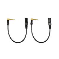 Audio2000's C17001NP2 1 Ft 1/4" TS Right Angle to XLR Male Cable (2 Pack)