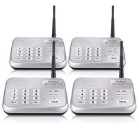Wireless Intercom System, TekeyTBox 1800 Feet Long Range 10 Channel Digital FM Wireless Intercom System for Home and Office Walkie Talkie System for Outdoor Activitie(4 Stations Silver)