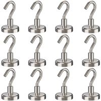GREATMAG Magnetic Hooks, 30 lbs Heavy Duty Neodymium Rare Earth Magnet Hooks, Ideal for Hanging, Pack of 12