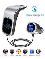 SEN KEY Bluetooth FM Transmitter for Car, LED Display Bluetooth Adapter for Car, MP3 Stereo Music Play Bluetooth Radio Transmitter, Wireless Connections FM Radio Transmitter for Car (Silver)