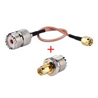 RF Coax SMA Male to UHF SO-239 Female Cable + SMA Male to UHF Female SO239 Adapter for Baofeng CB Radio Handheld Radio Antenna Walkie Talkie
