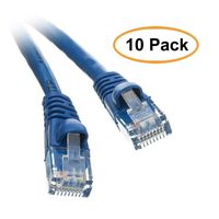 ACL 1 Feet RJ45 Snagless/Molded Boot Blue Cat6 Ethernet Lan Cable, 10 Pack
