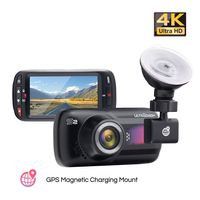 Dash Cam, UltraDash Real 4K UHD@30fps, GPS Magnetic Charging Mount, 16M HDR High-end Night Image Sensor, 8 Layers Glass F1.8 140 Degree Wide Angle Lens, G-Sensor, 2.7 Inch LCD, Super Capacitor
