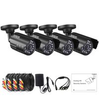 Tonton 4 Pack 960H 1000TVL HD Outdoor Indoor Day Night Vision Weatherproof 6pcs IR Infrared LEDs Security Cameras Kits, 120ft IR Distance, Aluminum Metal Housing