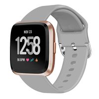 Veiai Sport Bands Compatible with Fitbit Versa,Soft Rubber Wristbands Versa Accessories for Women and Men (Gray)