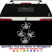GottaLoveStickerz Cute Bumble Bees Removable Vinyl Decal Sticker for Laptop Tablet Helmet Windows Wall Decor Car Truck Motorcycle - Size (20 Inch / 50 cm Tall) - Color (Matte White)