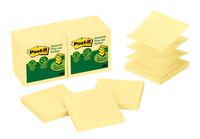 Post-it Pop-up Notes, Canary Yellow, Unique Adhesive Designed for Paper, Designed for Pop-up Note Dispensers, Made from Recycled Paper, 3 in. x 3 in, 12 Pads/Pack, 100 Sheets/Pad (R330RP-12YW)