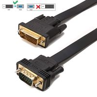 DVI to VGA, ConnBull DVI 24+1 DVI-D M to VGA Male Active Adapter Converter Cable 6ft from Laptop, PC Host, Graphics Card to Monitor Display or Projector, Black