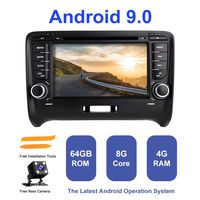 Android Car Radio Stereo, TOOPAI for Audi TT MK2 Double 2 Din 7 Inch Android 9.0 Octa Core 4G RAM 64G ROM HD Digital Multi-Touch Screen Auto Stereo GPS Radio DVD Player
