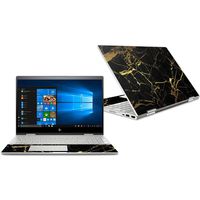 MightySkins Skin Compatible with HP Envy x360 Convertible 15" (2018) - Black Gold Marble | Protective, Durable, and Unique Vinyl Decal wrap Cover | Easy to Apply, Remove | Made in The USA
