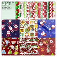 FRCOLT Christmas Wrapping Papers Gift Present Tree Holiday Santa, Merry Christmas, Snowman Christmas Gift Wrap/Wrapping Paper Cutter Cutting Tools (19.69in x 11.81in, A (3 Pieces))